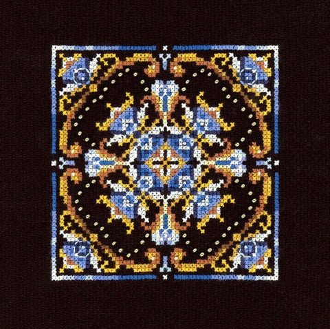 Siuvinėjimo komplektas kryželiu „Persiški motyvai 1“, 11×11 cm, pradedantiesiems - kaSiulai.lt