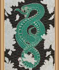 Siuvinėjimo komplektas kryželiu „Rytų gyvatė“ — rafinuotas interjero dekoras - kaSiulai.lt