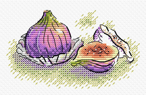 Siuvinėjimo komplektas kryželiu „Saldžios figos“, Aida 14, 9×13 cm, 13 spalvų - kaSiulai.lt