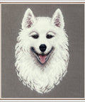 Siuvinėjimo komplektas kryželiu „Samojedas“ 18,5×24,5 cm — šunų mylėtojams - kaSiulai.lt