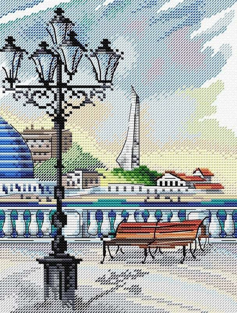 Siuvinėjimo komplektas kryželiu "Sevastopolis" — Aida 14, 26 spalvų, 22×16 cm - kaSiulai.lt