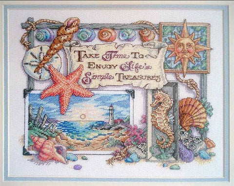 Siuvinėjimo komplektas kryželiu „Simple Treasures“, 36×28 cm - kaSiulai.lt