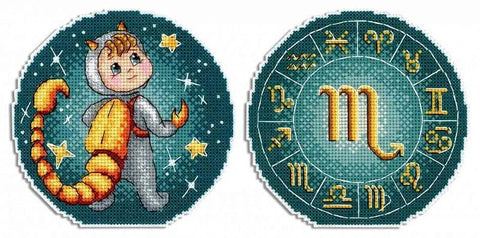 Siuvinėjimo komplektas kryželiu "Skorpionas" — Zodiako ženklas, puiki dovana - kaSiulai.lt