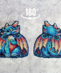 Siuvinėjimo komplektas kryželiu „Sutemų drakonas“, plastikinė kanva 15×12 cm - kaSiulai.lt