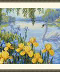 Siuvinėjimo komplektas kryželiu „Užkerėtas tvenkinys“ 28×34 cm - kaSiulai.lt