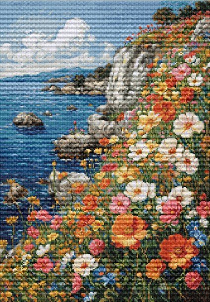 Siuvinėjimo komplektas kryželiu „Vasaros kvepalai“ 27×38 cm — dovana - kaSiulai.lt