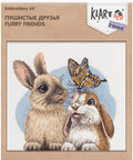 Siuvinėjimo komplektas kryželiu „Žavūs kailėti draugai“ – katytė ir šuniukas - kaSiulai.lt