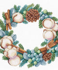 Siuvinėjimo komplektas kryželiu „Žiemos aromatas“ — Aida 14, 25×23 cm - kaSiulai.lt