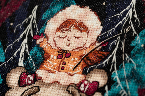 Siuvinėjimo komplektas kryželiu „Žiemos žūklė“ — puiki dovana - kaSiulai.lt