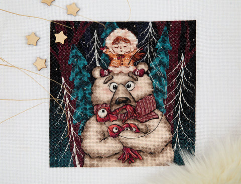 Siuvinėjimo komplektas kryželiu „Žiemos žūklė“ — puiki dovana - kaSiulai.lt