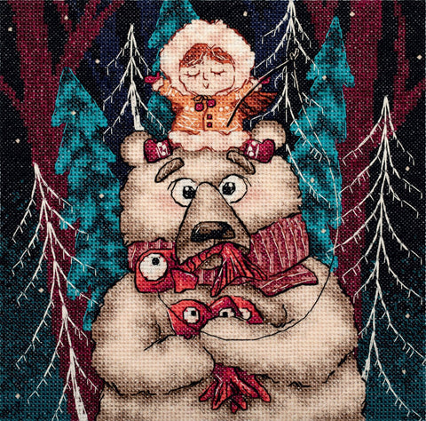 Siuvinėjimo komplektas kryželiu „Žiemos žūklė“ — puiki dovana - kaSiulai.lt