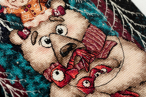 Siuvinėjimo komplektas kryželiu „Žiemos žūklė“ — puiki dovana - kaSiulai.lt