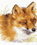 Siuvinėjimo komplektas „Lapė“ — Aida 14 ct, 18 spalvų, 12×12 cm - kaSiulai.lt