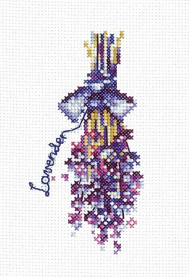 Siuvinėjimo komplektas „Levandos“ (Aida 14 ct) 5×12,5 cm - kaSiulai.lt