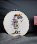 Siuvinėjimo komplektas "Lietus", 16 × 11,5 cm — žavus mini paveikslėlis - kaSiulai.lt