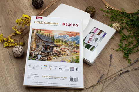 Siuvinėjimo komplektas „Log Cabin General Store“, 47×34 cm - kaSiulai.lt