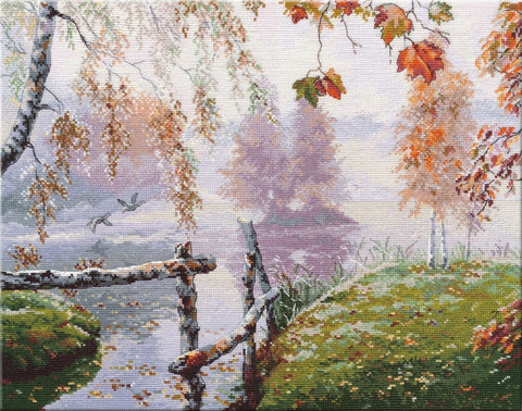 Siuvinėjimo komplektas Oven „Rudens alsavimas“, 40×31 cm, Zweigart 16 ct, 31 spalva - kaSiulai.lt