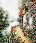 Siuvinėjimo komplektas „Palei upę“ — 50 Anchor spalvų, Zweigart 25 ct, 20×24 cm - kaSiulai.lt