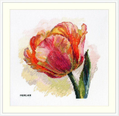 Siuvinėjimo komplektas „Papūginė tulpė“, 21×21 cm - kaSiulai.lt