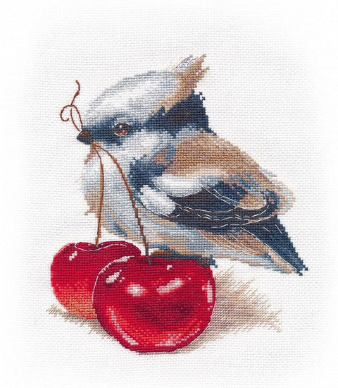 Siuvinėjimo komplektas "Paukščių gurmanas" 16×19 cm — Zweigart Aida 16 ct - kaSiulai.lt