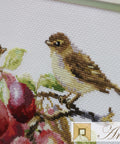 Siuvinėjimo komplektas „Paukšteliai ir slyvos“, Aida 14 ct, 29×16 cm - kaSiulai.lt