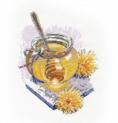 Siuvinėjimo komplektas „Pavasario medus“, 16×22 cm — 16 ct Zweigart, 18 spalvų - kaSiulai.lt