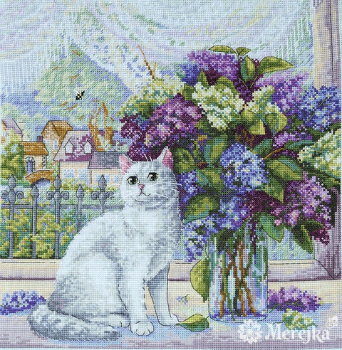 Siuvinėjimo komplektas „Pavasario nuotaika“ — Aida 16, DMC, 28 × 28,5 cm - kaSiulai.lt