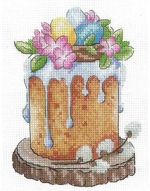 Siuvinėjimo komplektas „Pavasario tortas“ – interjerui ir dovanai - kaSiulai.lt