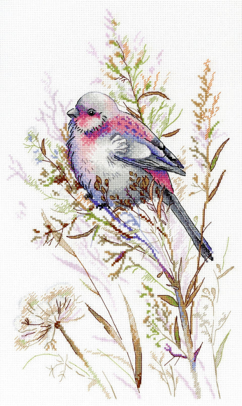 Siuvinėjimo komplektas „Pirmasis sniegas“ — Aida 18, 30×20 cm, 19 spalvų - kaSiulai.lt