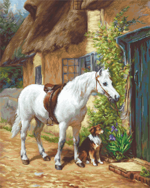 Siuvinėjimo komplektas „Prie sodybos“ 24×30 cm, 50 spalvų - kaSiulai.lt