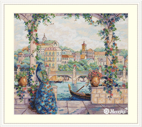 Siuvinėjimo komplektas „Prieplauka“ Aida 16, DMC, 32×36 cm - kaSiulai.lt