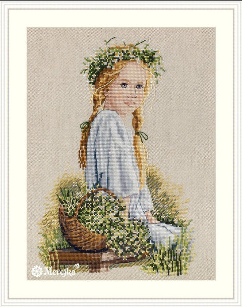 Siuvinėjimo komplektas „Ramunės“ su Aida ir DMC, 20×28 cm - kaSiulai.lt