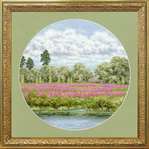 Siuvinėjimo komplektas „Raudona vasara“ (kryželiu), 31,7 × 31,7 cm - kaSiulai.lt