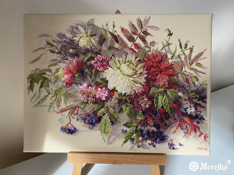Siuvinėjimo komplektas „Rudens paslaptys“ 30×40 cm — šiltas namų dekoras - kaSiulai.lt