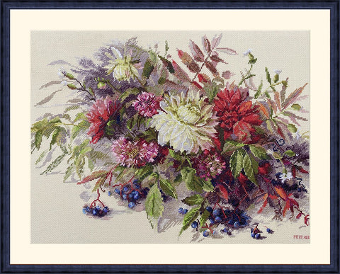 Siuvinėjimo komplektas „Rudens paslaptys“ 30×40 cm — šiltas namų dekoras - kaSiulai.lt