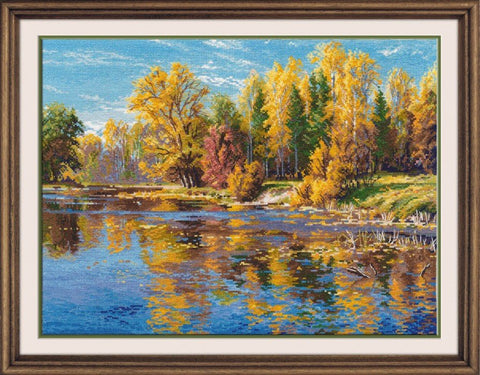 Siuvinėjimo komplektas „Ruduo“ (Aida 18) — 36 spalvų, 34×25 cm - kaSiulai.lt