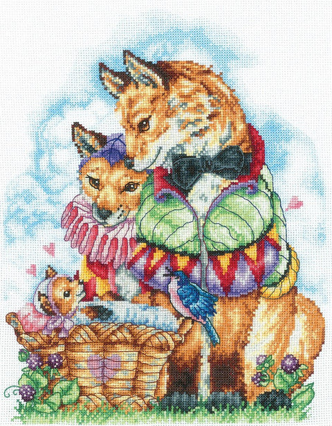 Siuvinėjimo komplektas „Šeimos portretas“ Aida 16 ct, 51 spalva, 20,5×27 cm - kaSiulai.lt