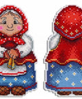 Siuvinėjimo komplektas „Senelė“: Aida 14 plastikinė drobė, 22 spalvos, 13×8 cm - kaSiulai.lt