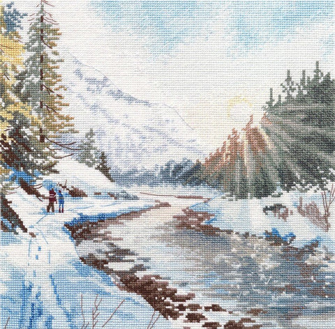 Siuvinėjimo komplektas „Šerkšnotas gaivumas“, 24×24 cm, 16 ct Zweigart, 27 spalvų - kaSiulai.lt