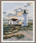 Siuvinėjimo komplektas skaičiuotam kryželiui „Pakrantės švyturys“, Aida 16, 26×50 cm - kaSiulai.lt