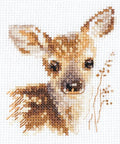 Siuvinėjimo komplektas Stirniukas — Aida 14, 7×9 cm, 13 spalvų - kaSiulai.lt