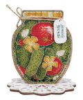 Siuvinėjimo komplektas su mediniu pagrindu „Vasaros derlius“ 13×12×9 cm - kaSiulai.lt