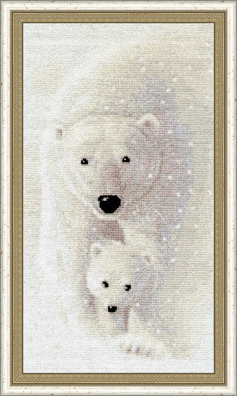 Siuvinėjimo komplektas „Tarp sniego“ — Aida 16, 31 × 16,7 cm, 8 spalvų - kaSiulai.lt
