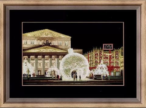 Siuvinėjimo komplektas „Teatrinė magija“ kryželiu, Aida 14 (juoda), 27,4×49 cm - kaSiulai.lt