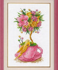 Siuvinėjimo komplektas „Topiarija“ kryželiu, 14 ct, su schema, 11×18 cm - kaSiulai.lt