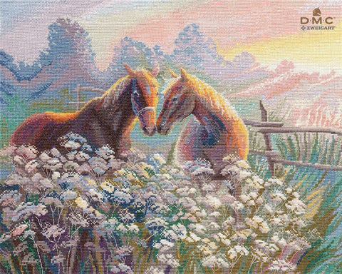 Siuvinėjimo komplektas „Vakaro sapnai“, 40×33 cm, DMC siūlai, 16 ct Zweigart kanva - kaSiulai.lt