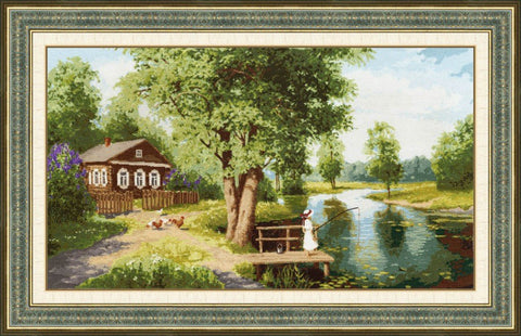 Siuvinėjimo komplektas „Vasaros idilė“ — Aida 18 ct, 40×70 cm - kaSiulai.lt