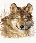 Siuvinėjimo komplektas „Vilko motyvas“ — Aida 14 ct, 12×12 cm, 14 spalvų - kaSiulai.lt