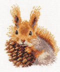 Siuvinėjimo komplektas „Voverė“, Aida 14, 11×12 cm, 15 spalvų - kaSiulai.lt