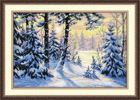 Siuvinėjimo komplektas "Žiemos miškas" — Aida 40×27 cm, 20 spalvų, puiki dovana - kaSiulai.lt